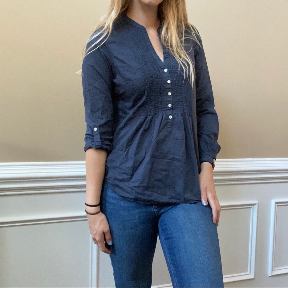 *OFFER* Linen Top with buttons and pleated front